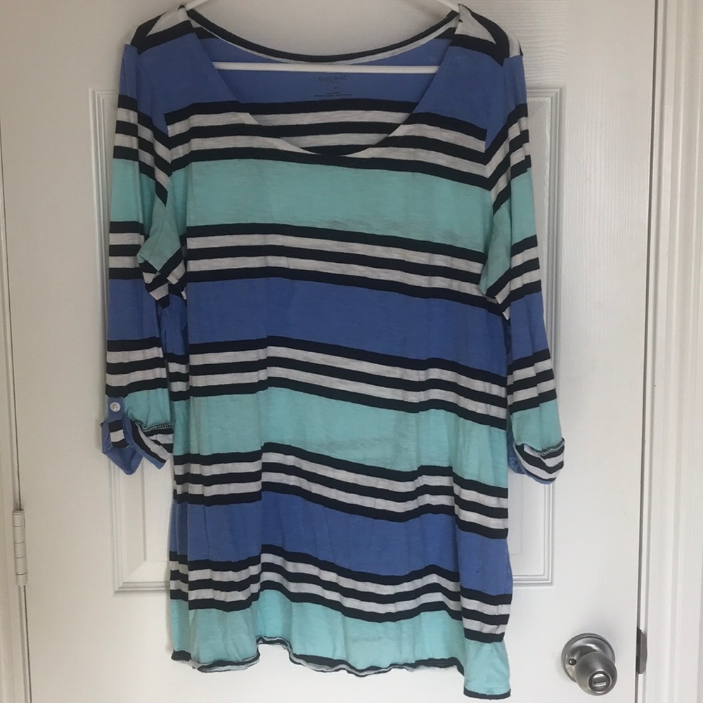 Motherhood long striped cotton tunic